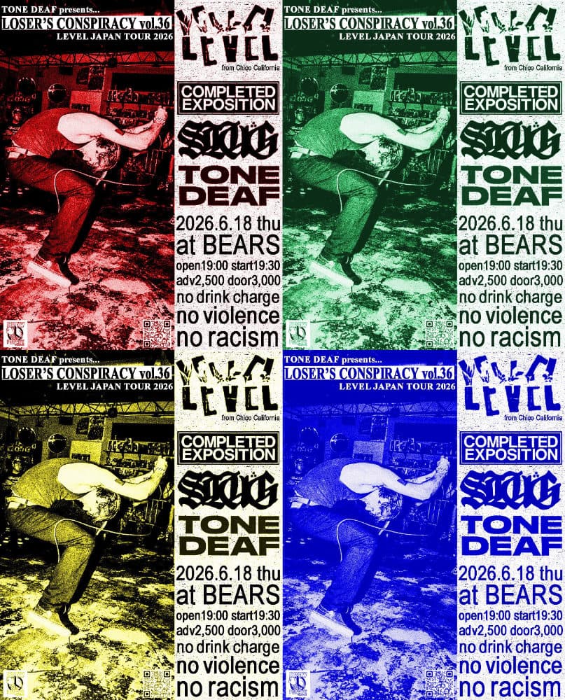 TONE DEAF presents.. LOSER'S CONSPIRACY vol.36 LEVEL JAPAN TOUR 2026